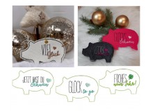 Stickserie ITH - Anhänger Glücksschwein Schwein